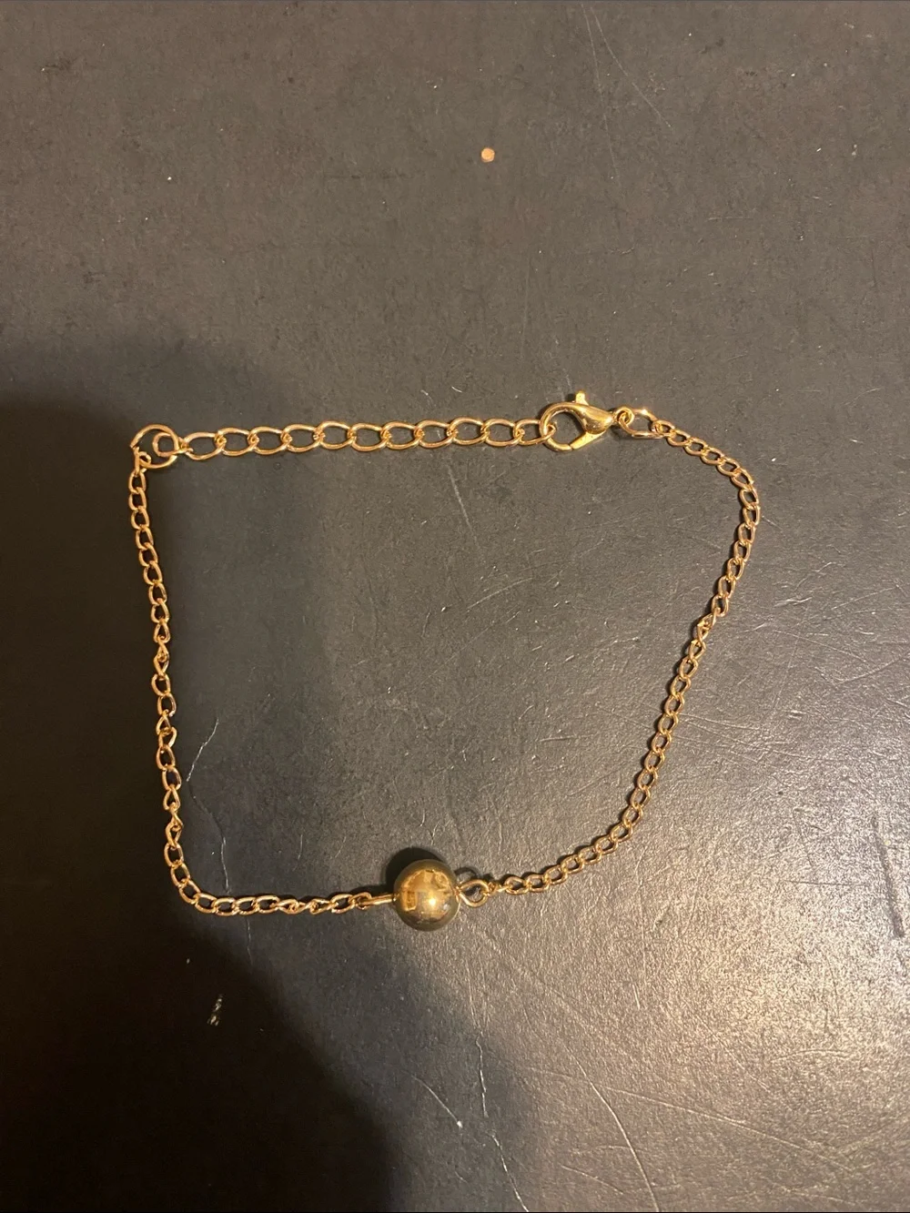 Gold Tone Minimal Bead Chain Bracelet